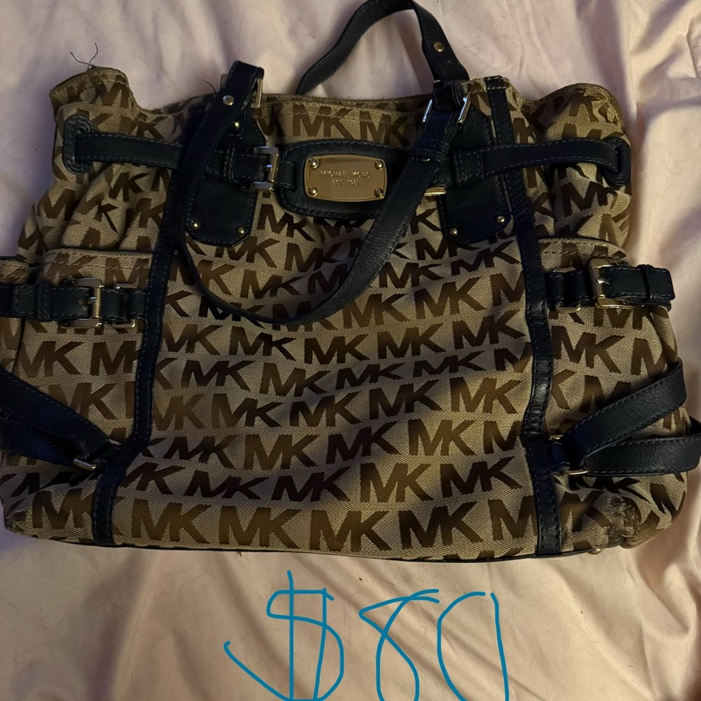 Michael Kors Tan and Black Men's Messenger Bag